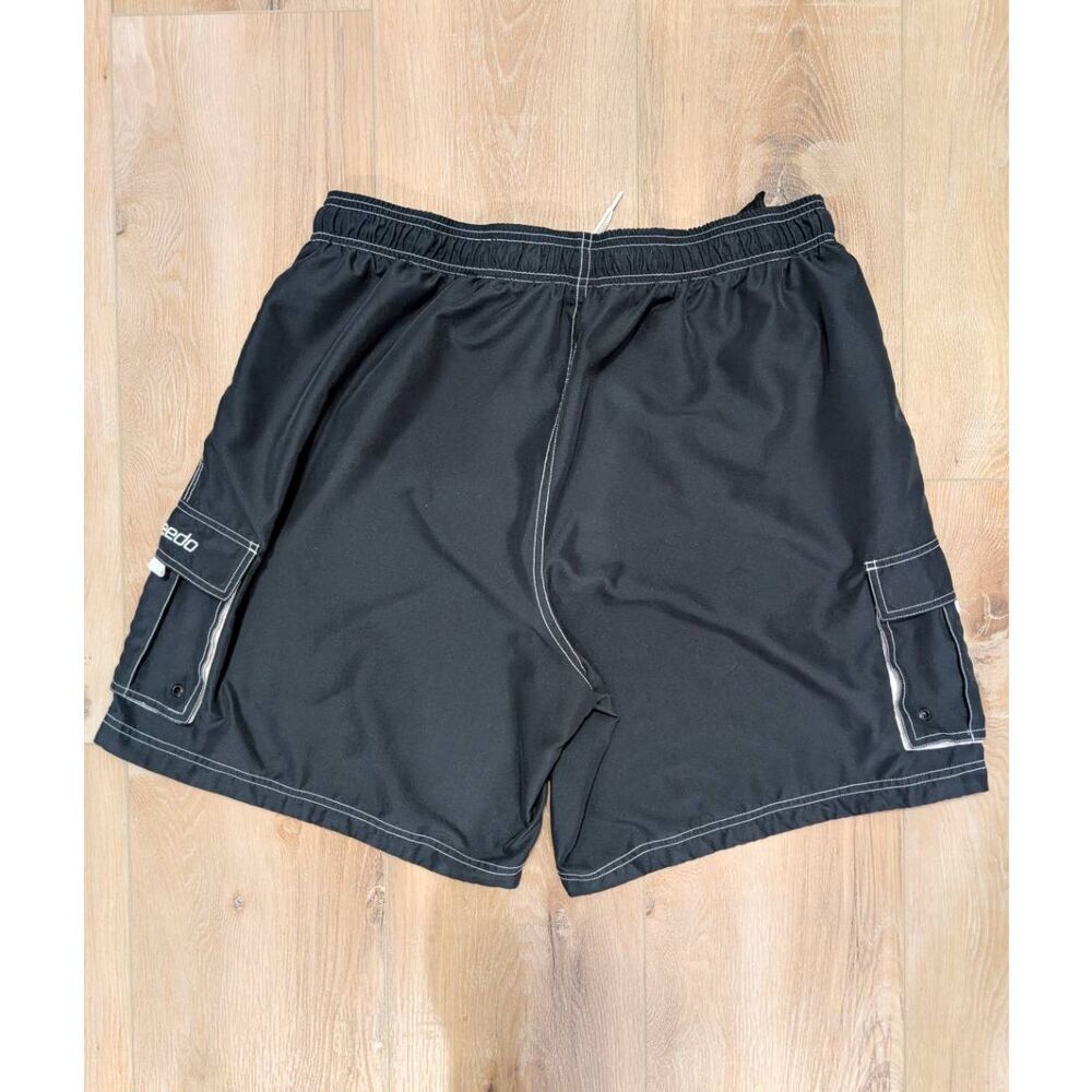 Speedo Men's Marina Volley Swim Trunk Black Cargo Pockets Sz XXL EUC - Picture 3 of 16